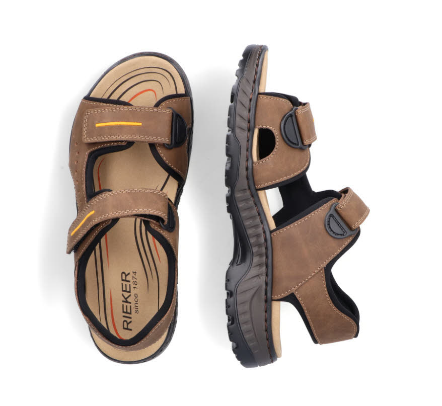 Rieker Herren Sandalen Trekkingsandalen kaffeebraun