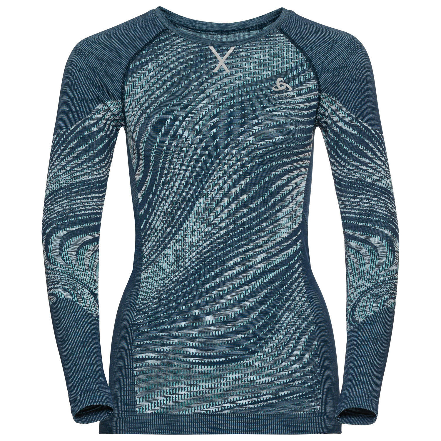 Odlo Blackcomb Eco Base Layer Damen Unterhemd lang Funktionsunterwäsche blau