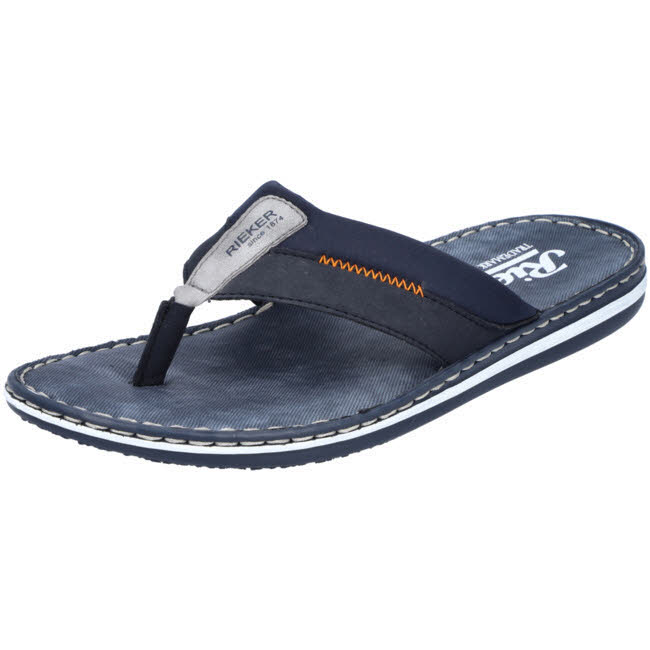 Rieker FSK Herren Sandalen Flip Flop Blau Weiß