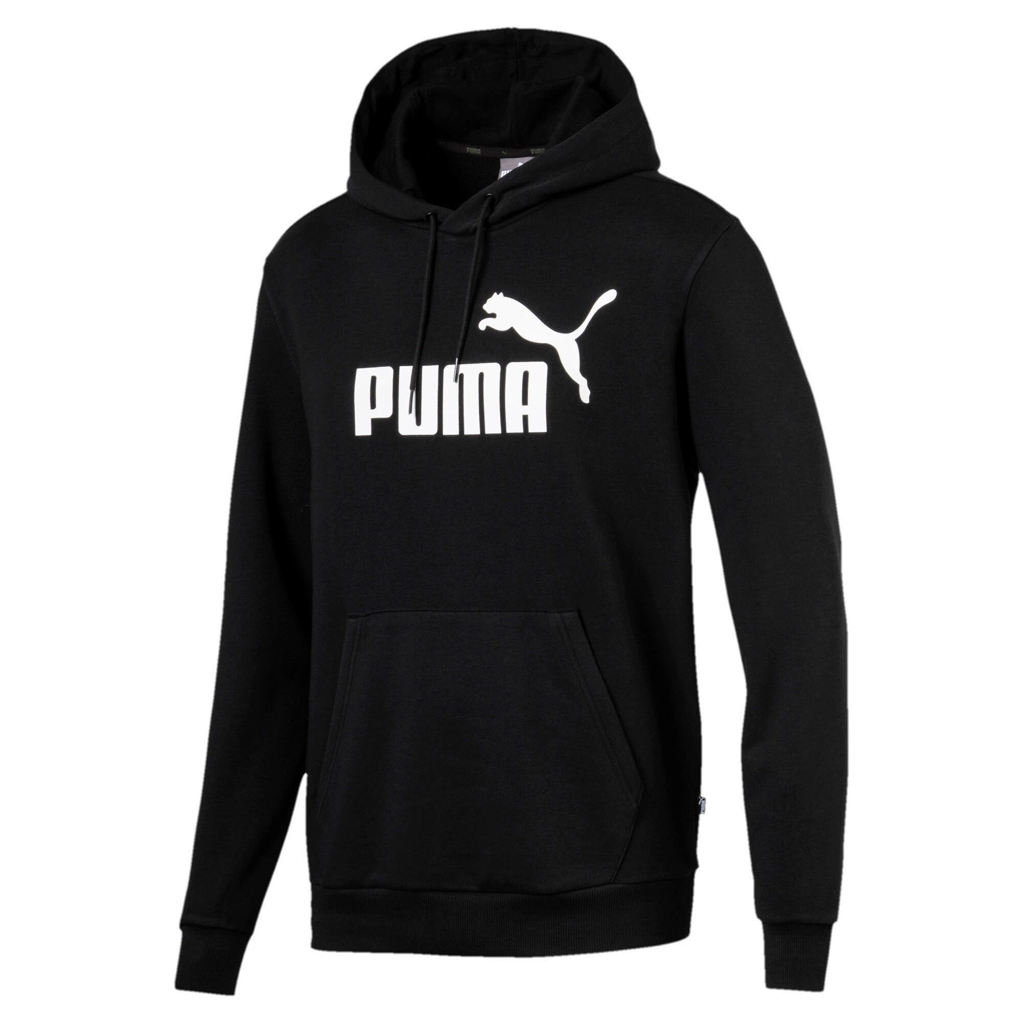 PUMA Ess Hoodie TR Big Logo Herren Kapuzen Pullover Freizeit schwarz NEU