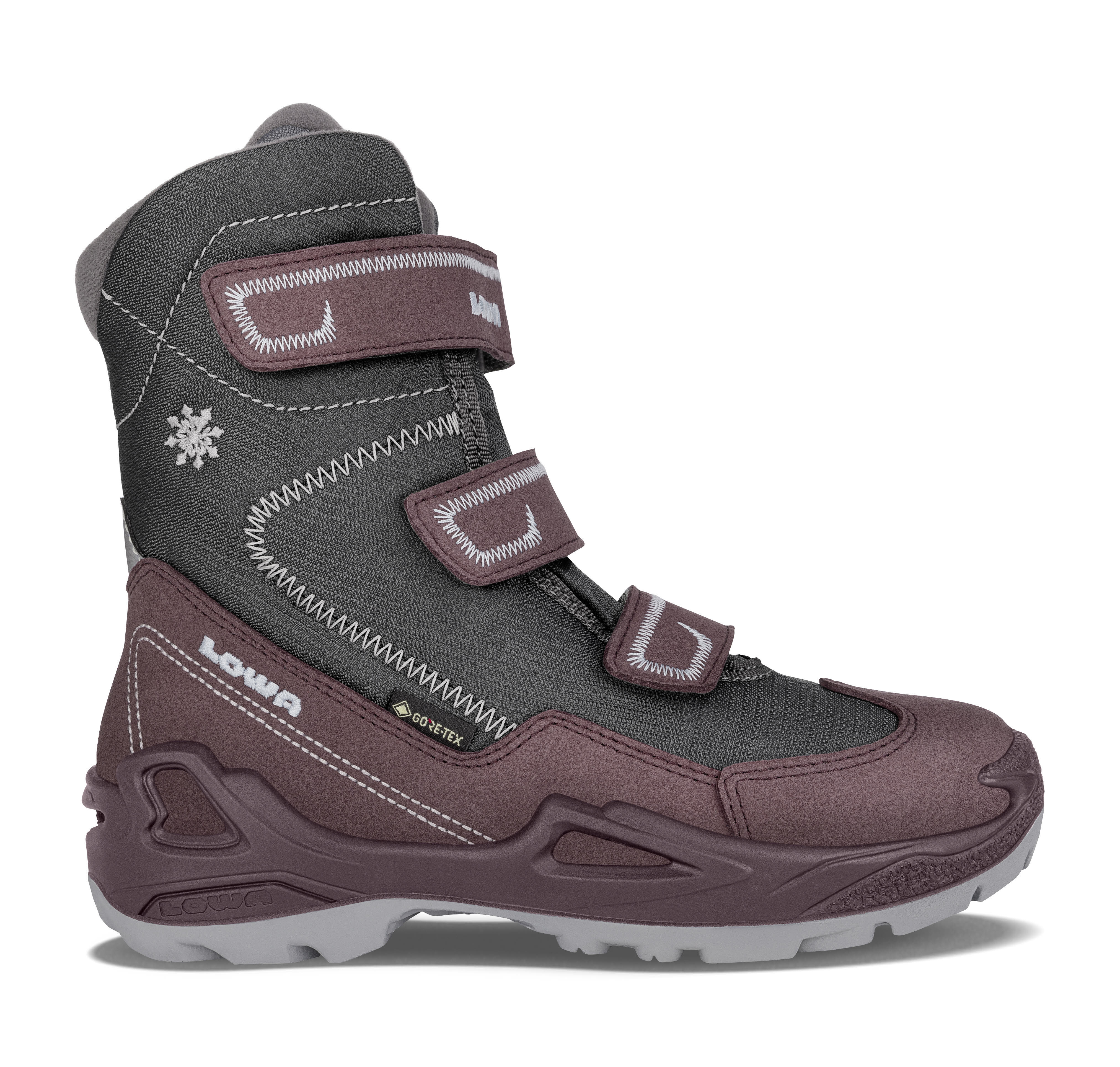 Lowa MILO GTX HI Winterstiefel Schneestiefel Kinder dunkelgrau altrosa