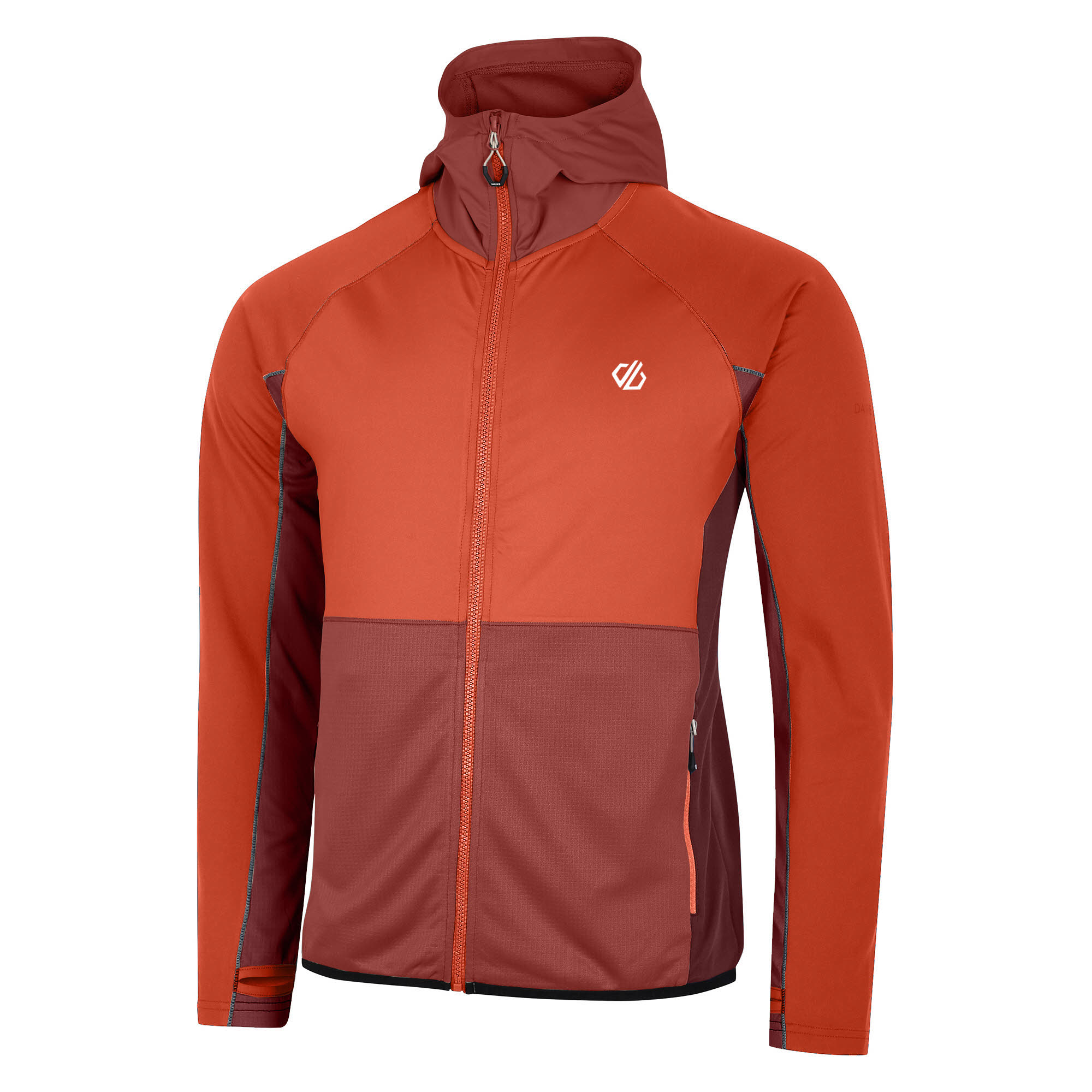 DARE2B Assimilate II Core-Stretch Fleecejacke Kapuzenjacke Herren orangerot