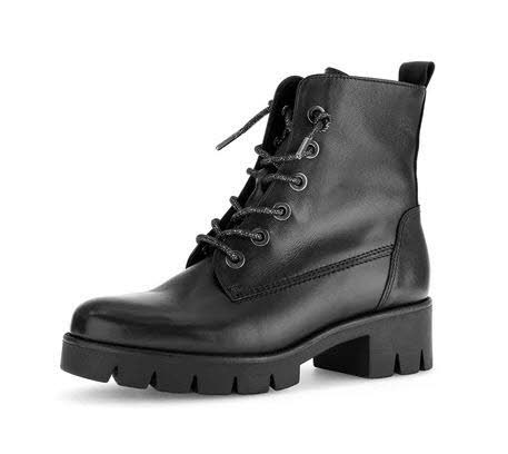 Gabor Biker Boots Damen Stiefelette Schnürschuh schwarz