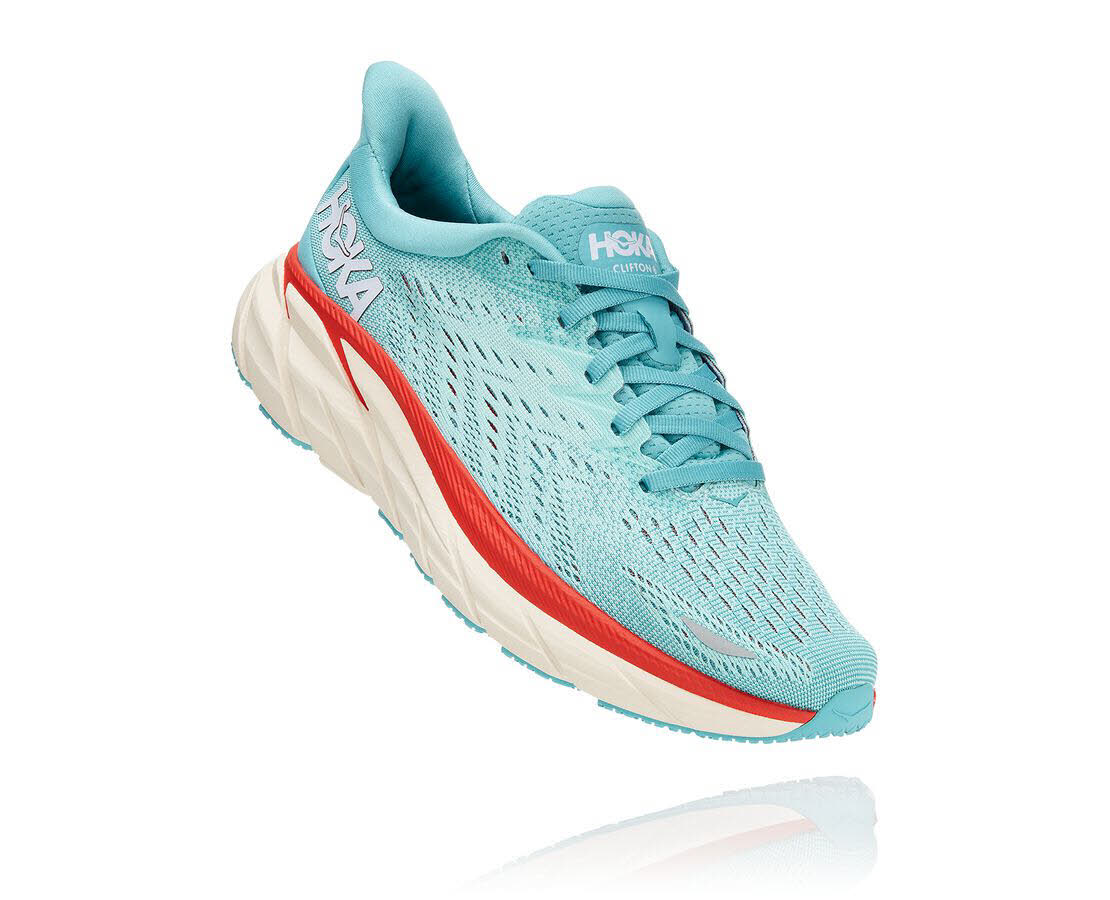 Hoka Clifton 8 Laufschuh Running Outdoor Sport Damen blau NEU