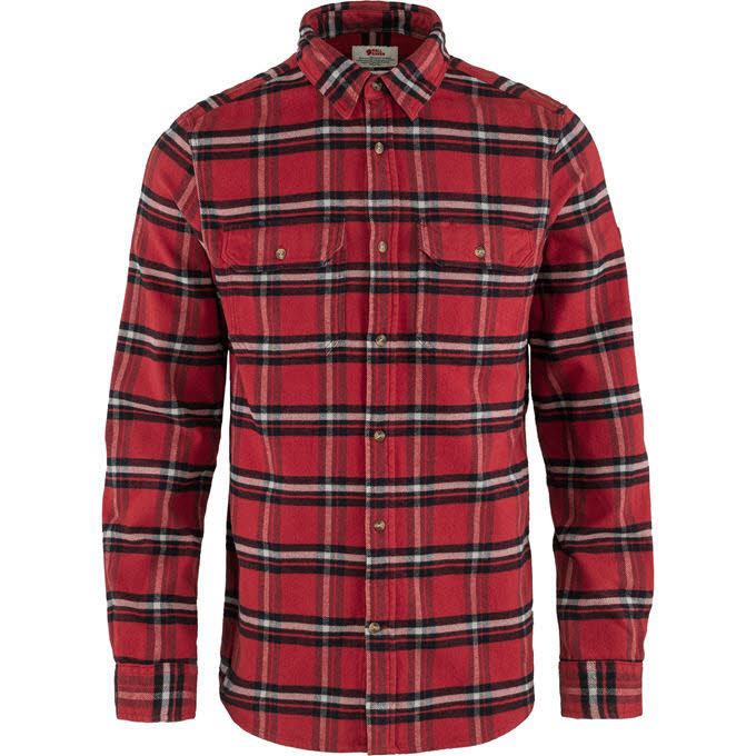 Fjällräven Övik Flannel Shirt M Hemd langarm Alltag Outdoor Herren rot