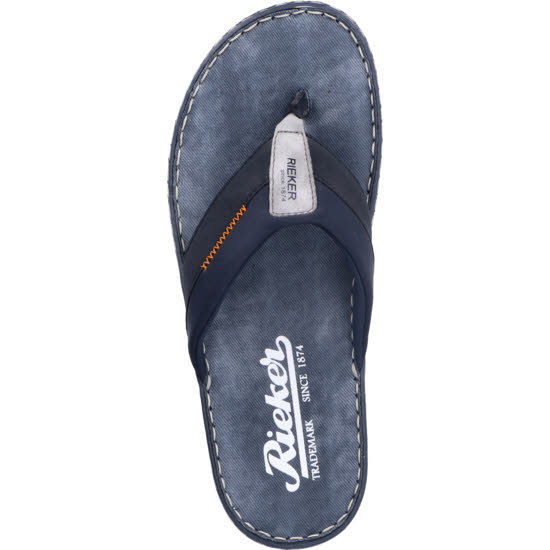 Rieker FSK Herren Sandalen Flip Flop Blau Weiß