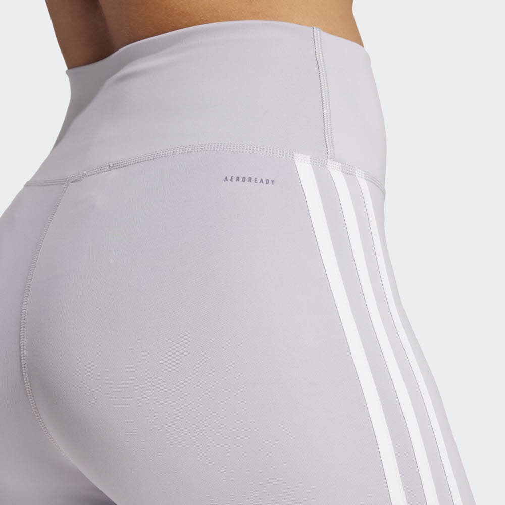 adidas TRAIN ESSENTIALS 3-STREIFEN HIGH-WASTED Damen 3/4 Leggings lila