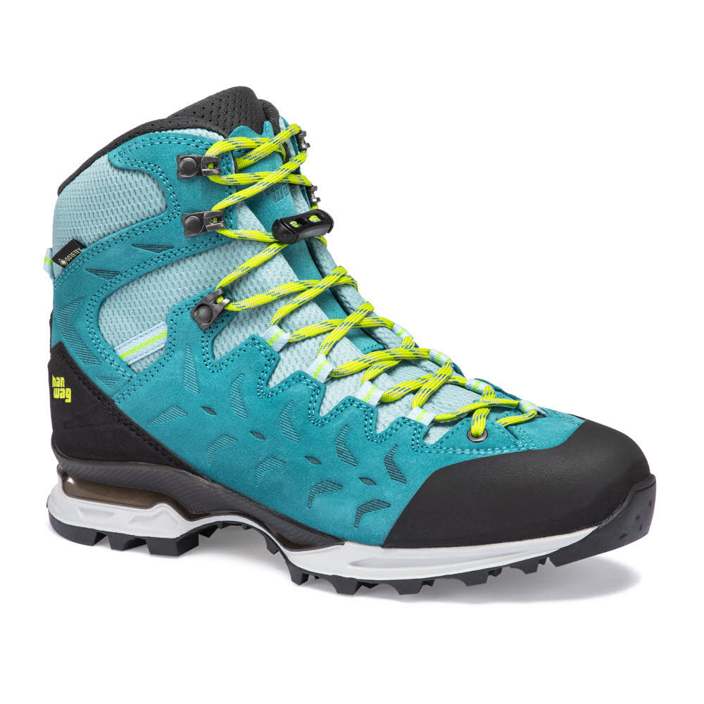 Hanwag Makra GTX Damen Trekkingschuh High Blau Gelb