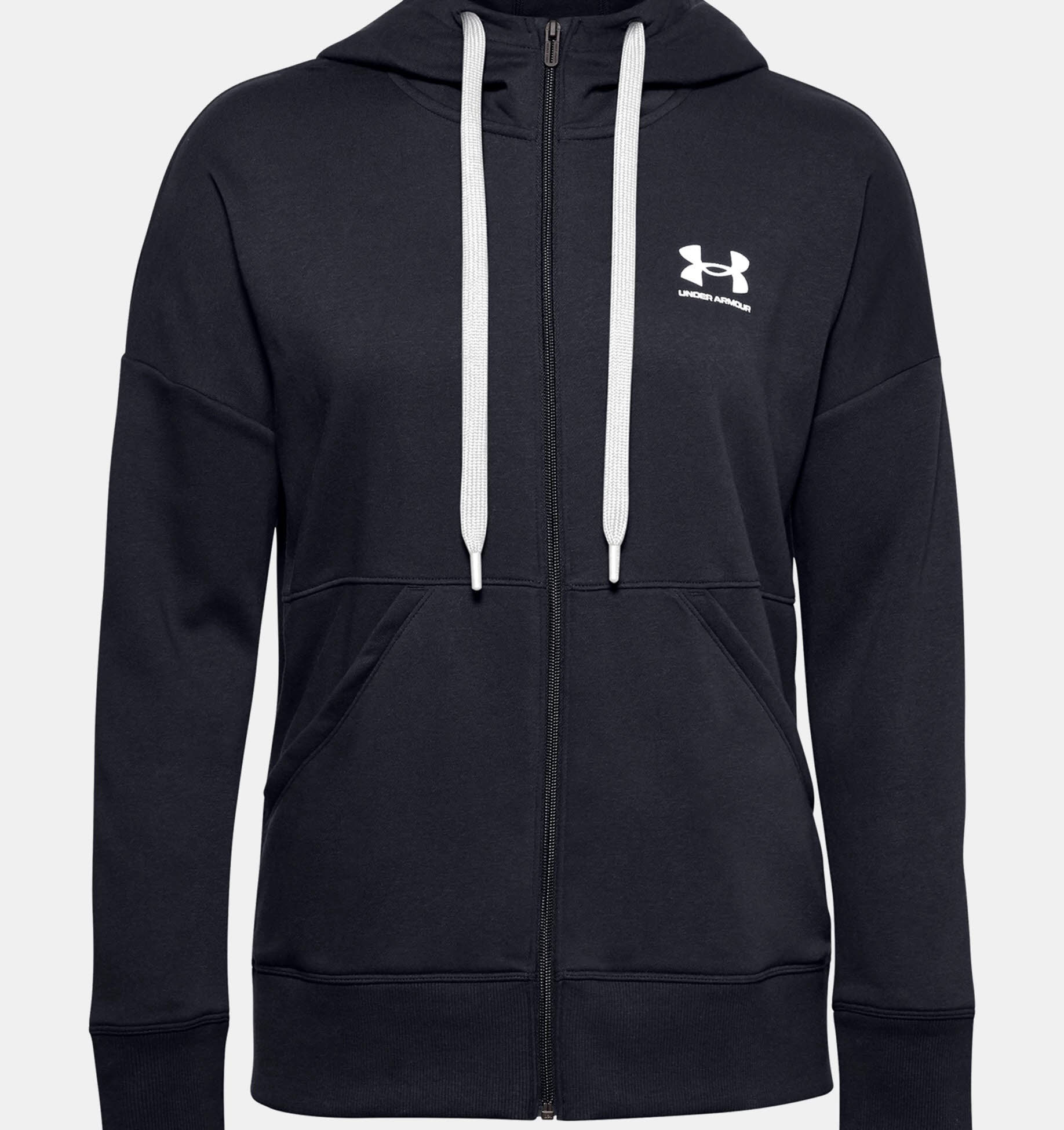 Under Armour Rival Fleece Full Zip Hoodie Jacken Sweatshirt Langarmshirt Damen schwarz NEU