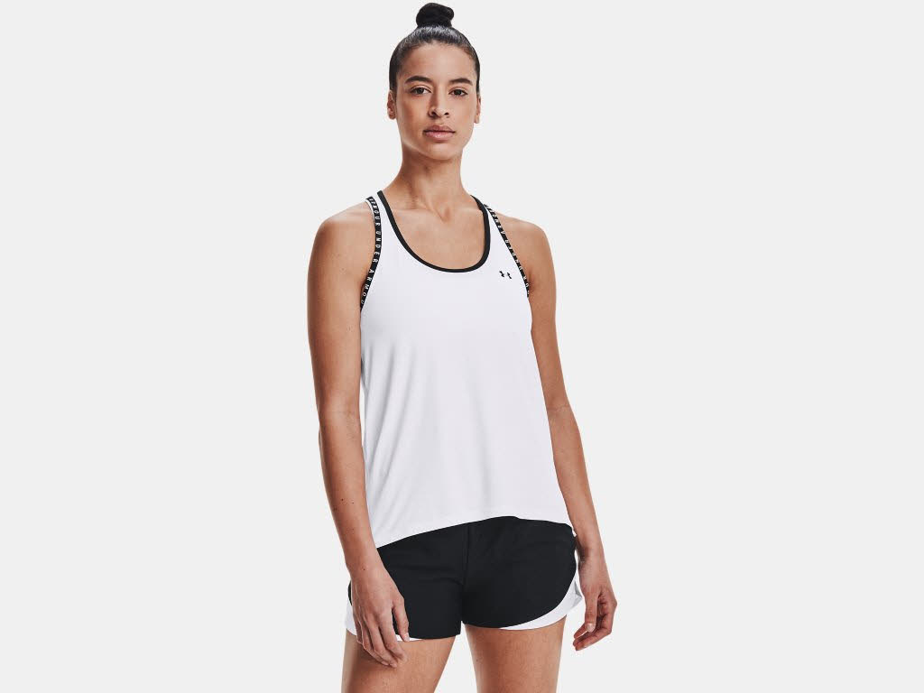 Under Armour Knockout Tank Damen Tanktop Ärmellos Sport Freizeit weiß NEU