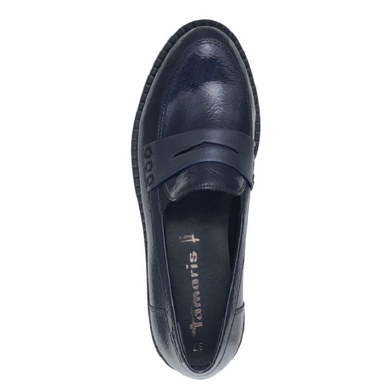 Tamaris Women Slip-on Damen Slipper Modeschuhe navy patent