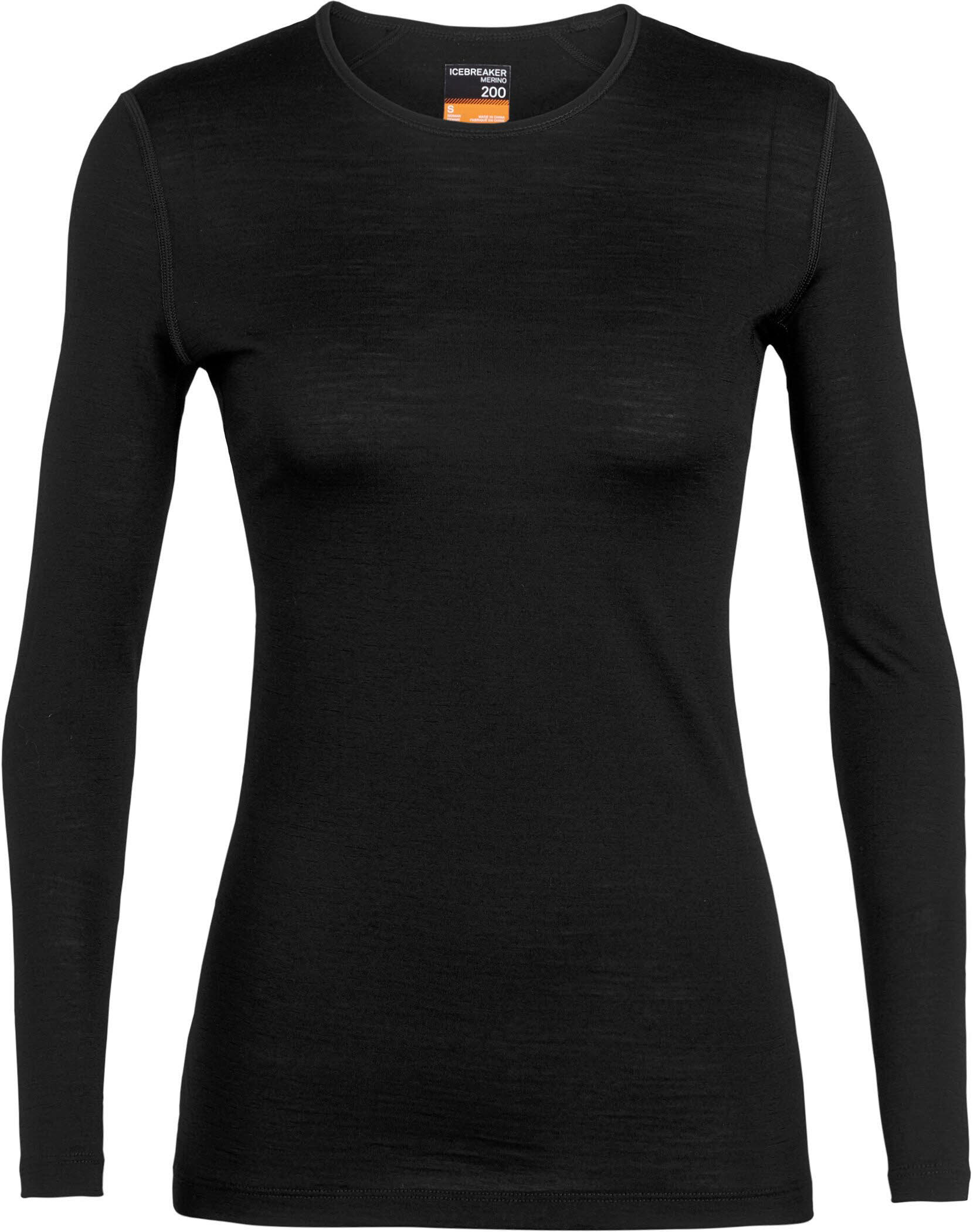 Icebreaker 200 Oasis LS Crewe Damen Langarmshirt Merino Funktion schwarz NEU