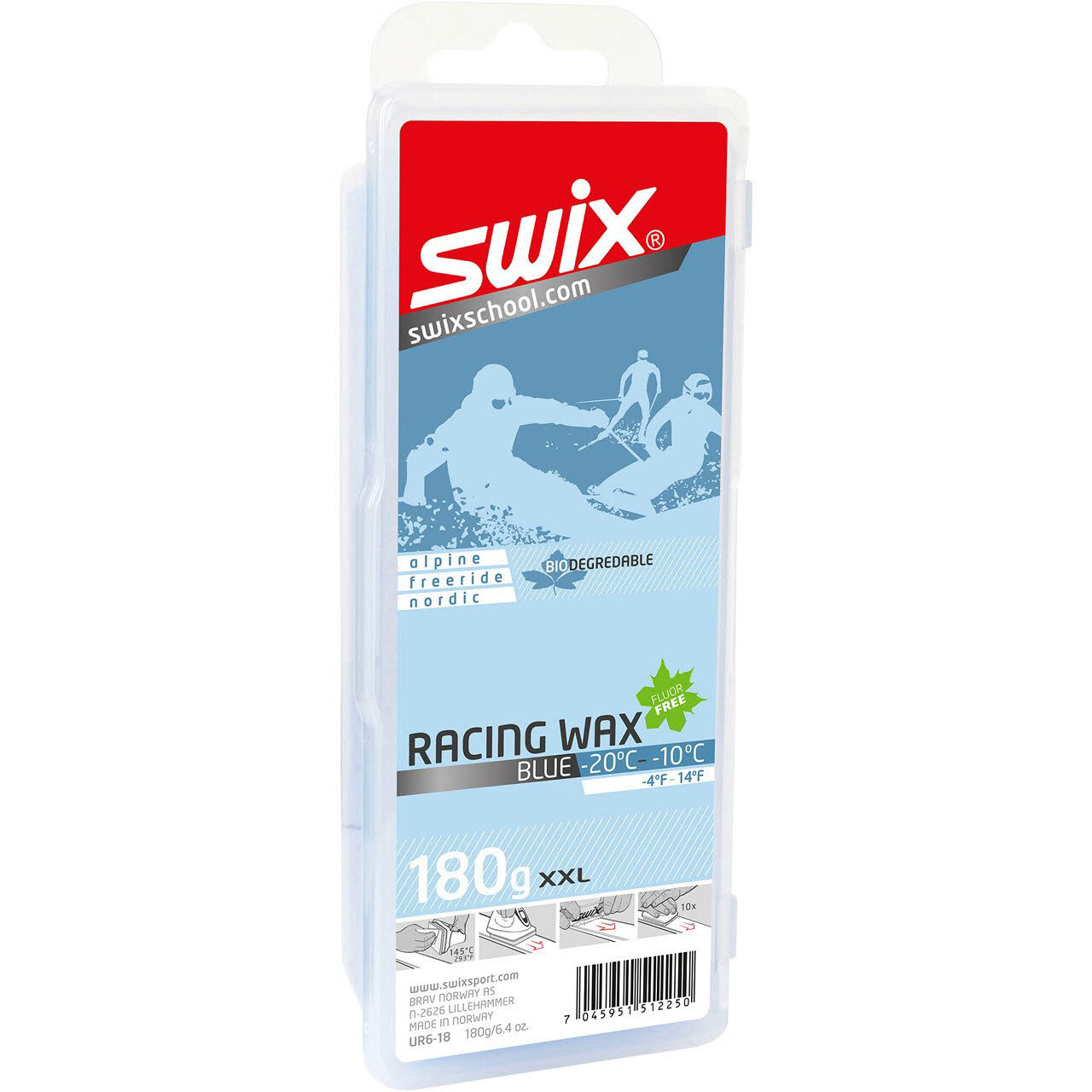 Swix UR6-18 BLAUES BIO-RENNWACHS für Ski -10°C – 20°C NEU