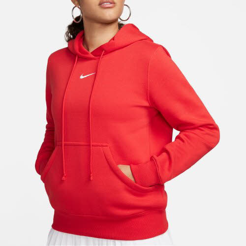 Nike Sportswear Phoenix Fleece Kapuzensweater Hoodie Sweatpullover Damen rot