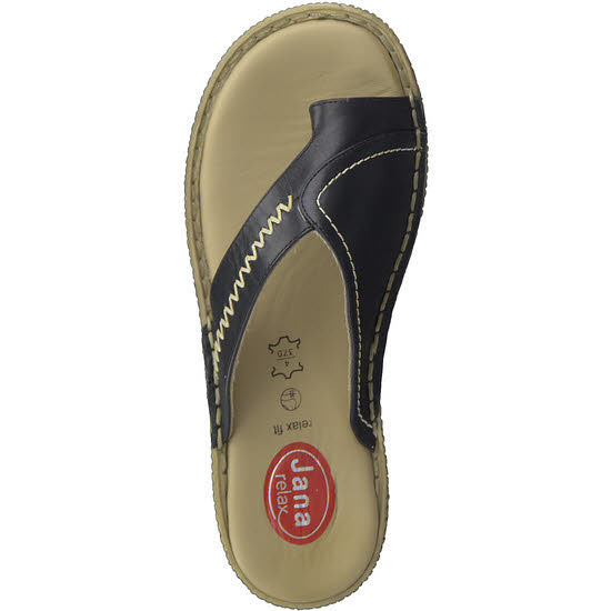 Jana Damen Flip Flop Pantoletten modisch schwarz NEU