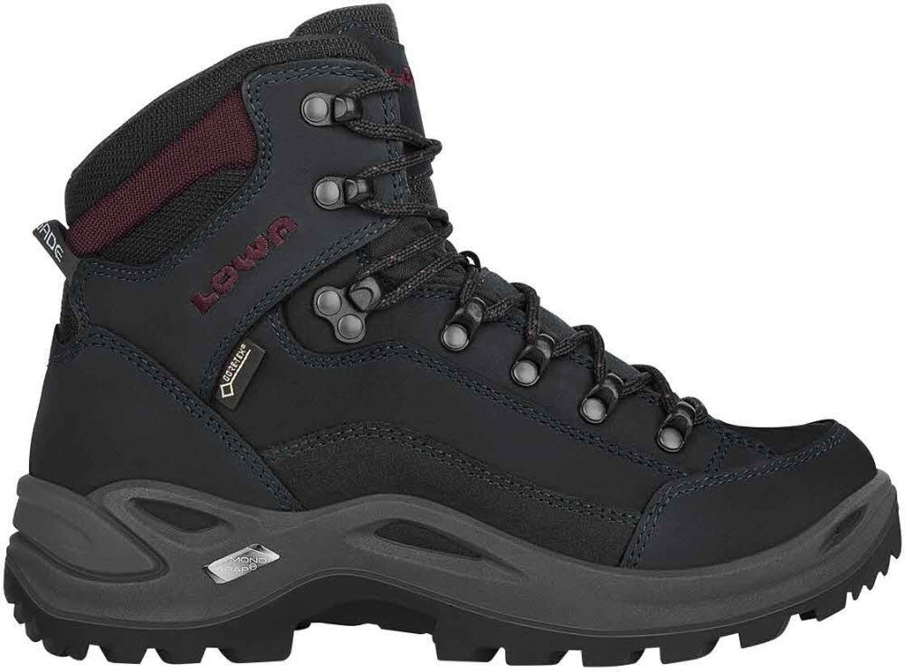 LOWA Renegade GTX MID WS Damen Trekkingschuhe Outdoor Freizeit schwarz rot