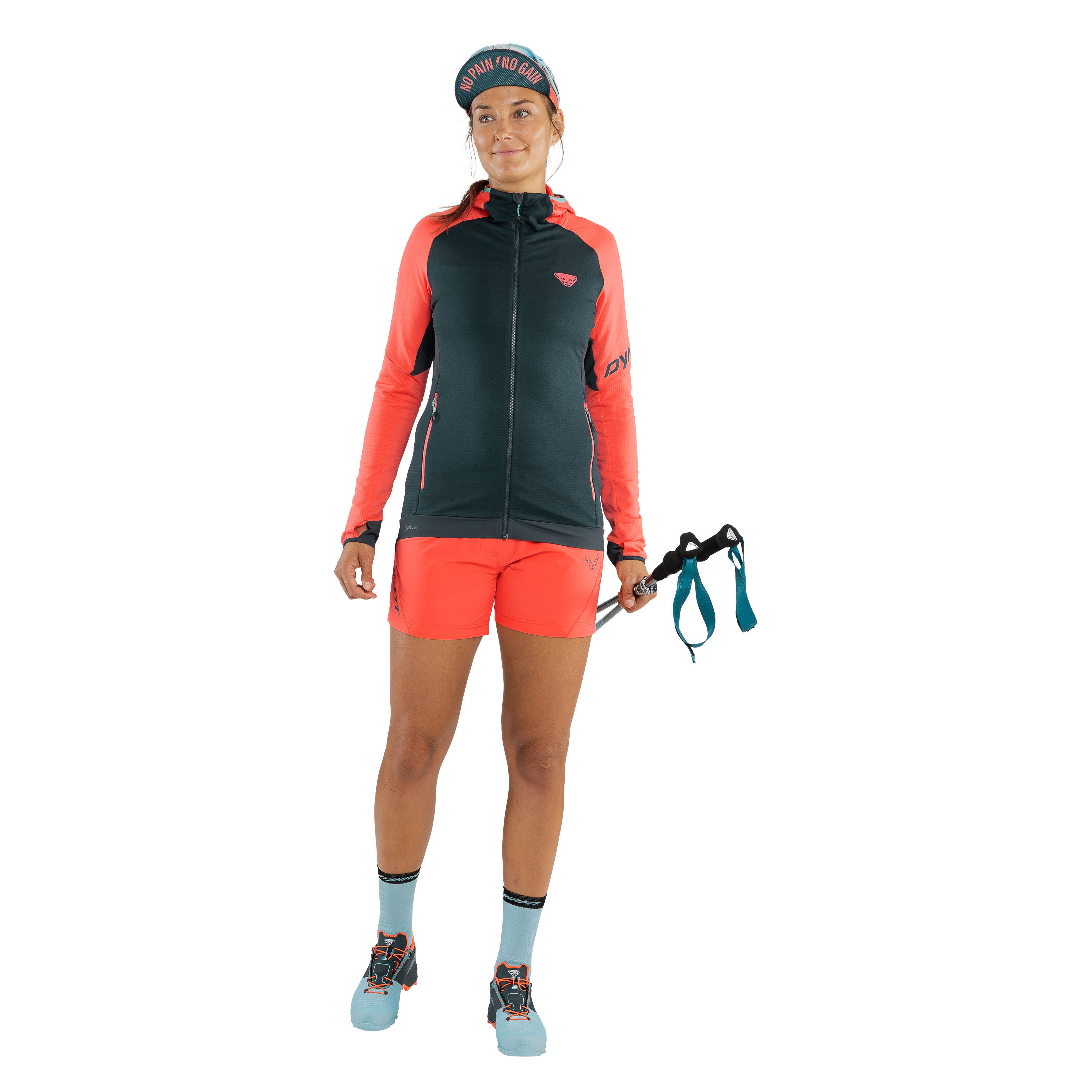 Dynafit Transalper Polartec Kapuzenjacke Damen Outdoorjacke orange