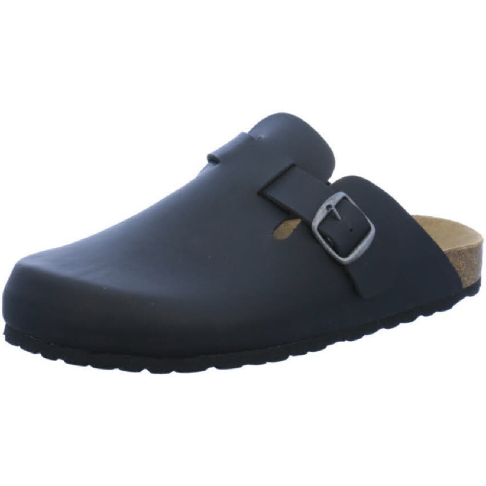 Longo Tieffußbett Herren Hausschuhe Pantolette Clogs Freizeit schwarz NEU