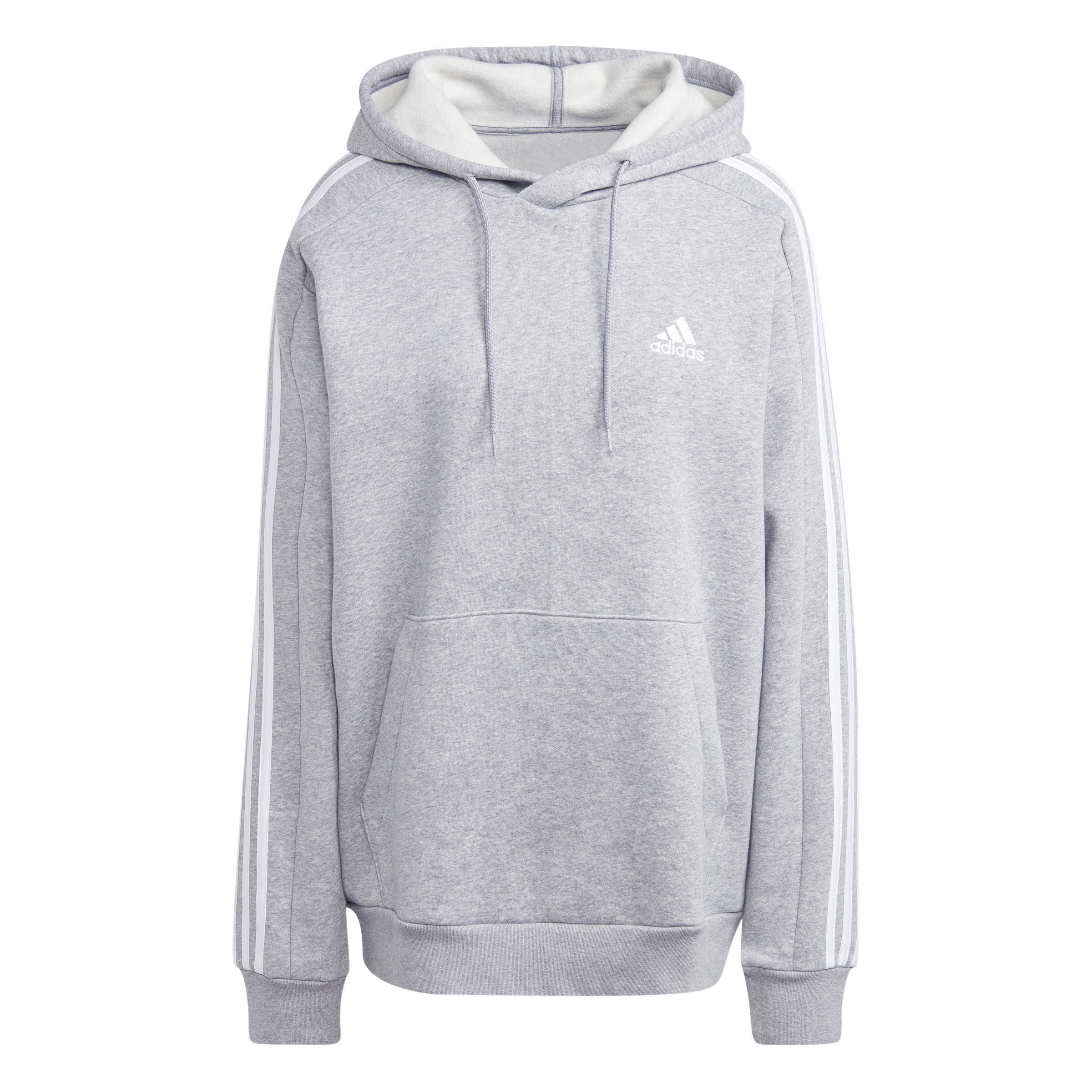 adidas ESSENTIALS 3-STREIFEN HOODIE Fleecepullover Herren hellgrau