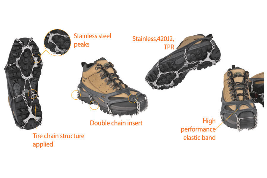 snowline Spikes Pro Unisex Grödel Schuhketten schwarz