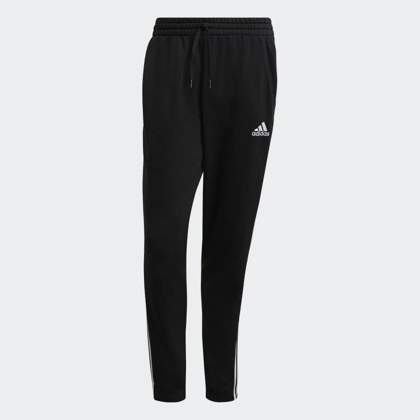 adidas Essentials French TerryTapered 3-Streifen Herren Jogginghose Trainingshose schwarz