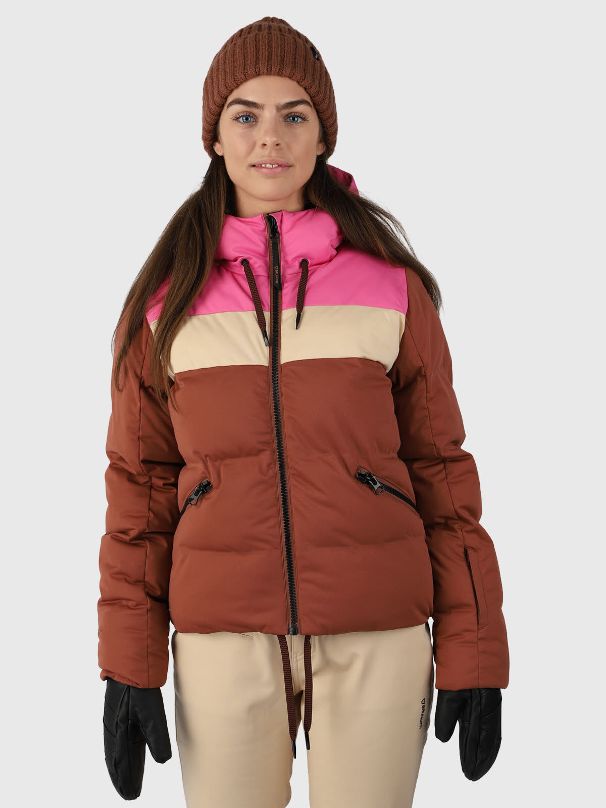 Brunotti Niagona Damen Puffer Skijacke Wintersportjacke Braun