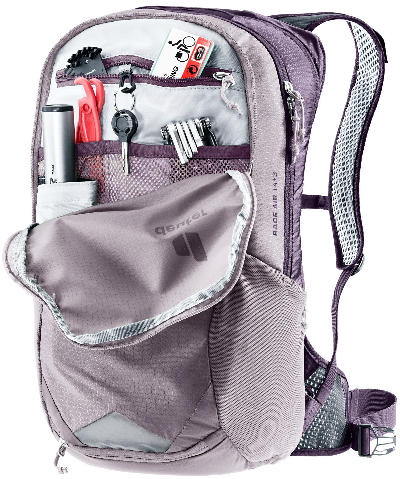 Deuter Race Air 14+3 Unisex Rucksack Fahrradrucksack lila