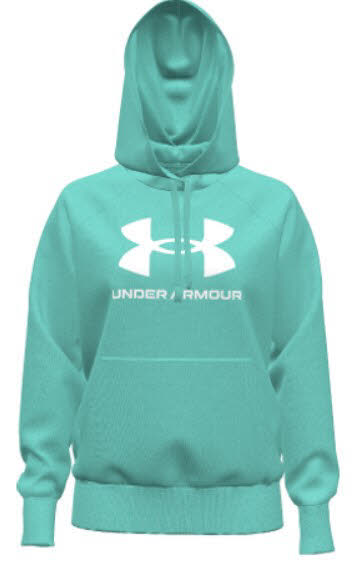 Under Armour Rival Damen Fleece-Hoodie Kapuzenpullover mit Logo türkis