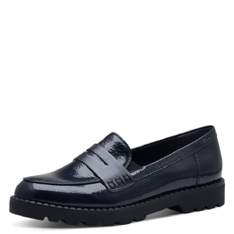 Tamaris Women Slip-on Damen Slipper Modeschuhe navy patent