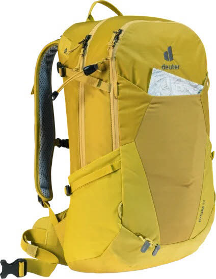 Deuter Futura 23 Wanderrucksack mit Regenhülle und Lageverstellriemen Gelb NEU