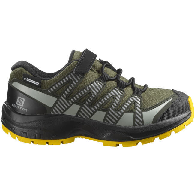 Salomon XA PRO V8 CSWP Kinderschuh wasserdicht Klettverschluss Jungen grün