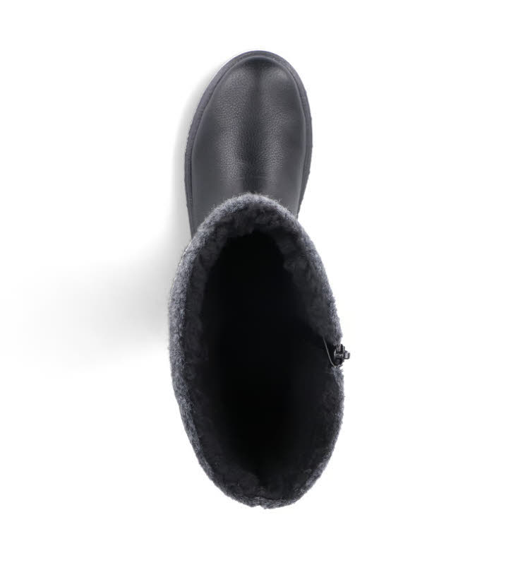 Rieker Damen Stiefel Hochschaftstiefel Gefüttert Winterstiefel Slipper schwarz