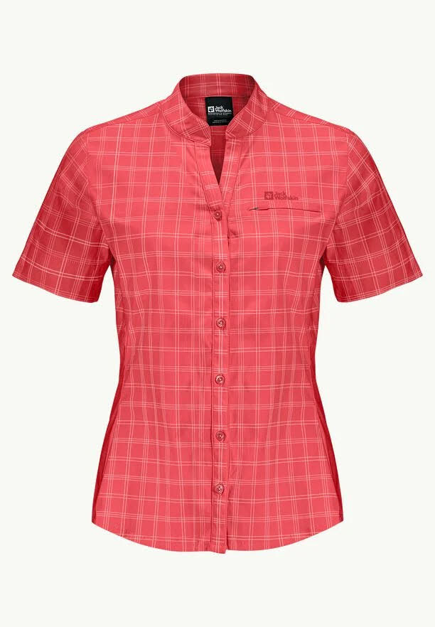 Jack Wolfskin Norbo S/s Shirt Damen Wandershirt Bluse rot