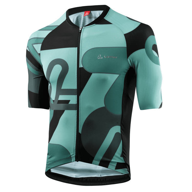 Löffler Herren BIKE JERSEY FZ STATEMENT ELITE Radsport-Trikot grünblau schwarz