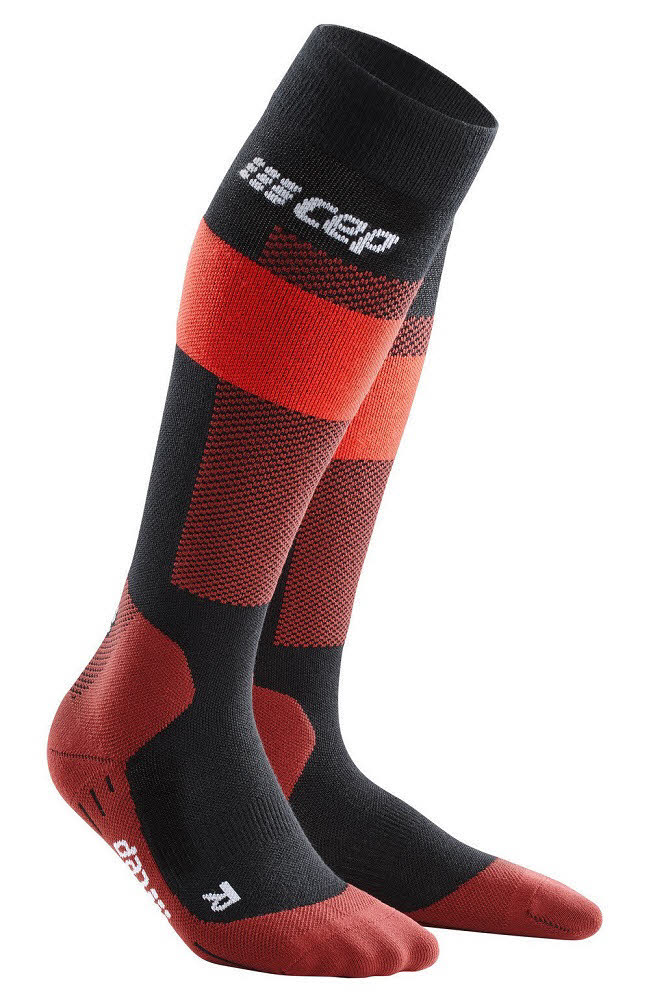 cep MERINO SOCKS SKIING MEN  Herren Skisocken Kompressionssocken rot