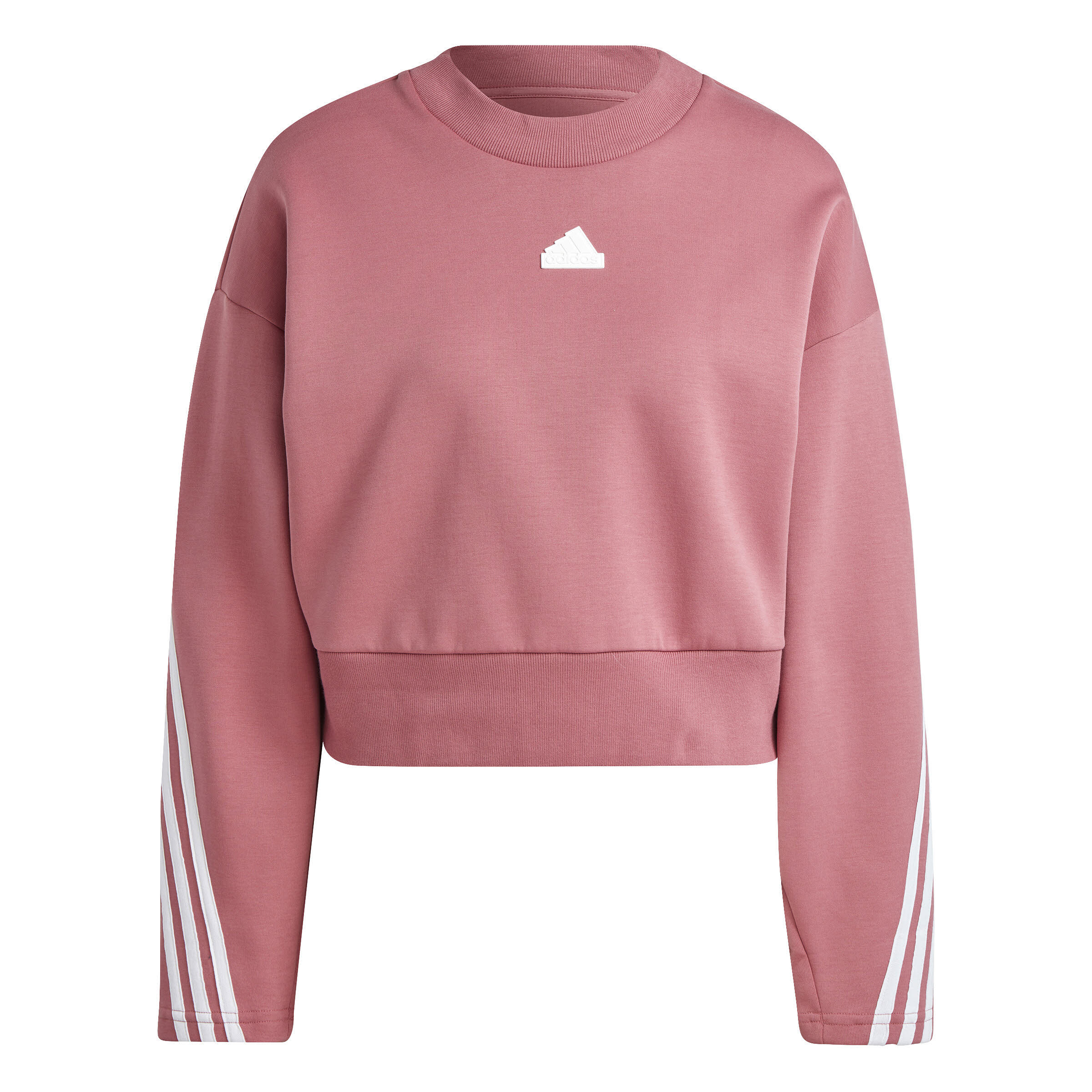 adidas Future Icons 3 Streifen Damen Sweatshirt Pullover Rosa Weiß