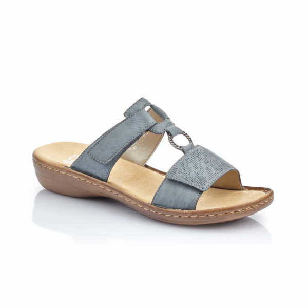 Rieker Pantolette Damen Sommerschuhe Sandalette elegant modisch blau NEU