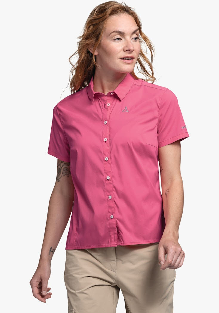 Schöffel Blouse Graseck L Damen Bluse Wanderbluse Outdoorbluse pink