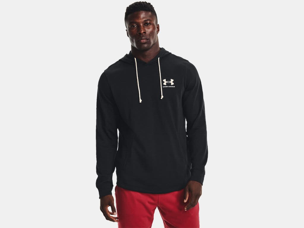 Under Armour Rival Terry Hoodie Kapuzenpullover Sweatshirt Herren schwarz NEU