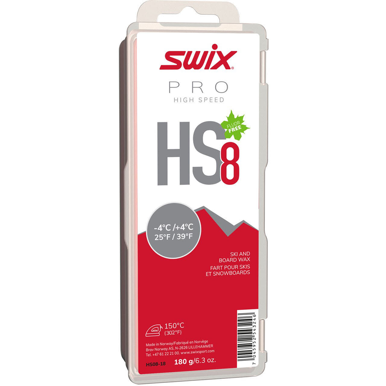 Swix HS8 Red, -4°C/+4°C, 180g Ski-Wax
