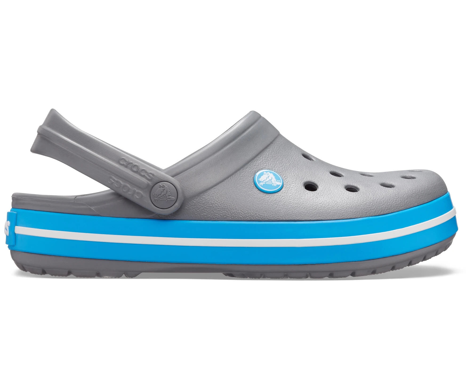 Crocs Crocband Clog Unisex Sandalen Badeschuhe Gummipantoletten grau/blau NEU