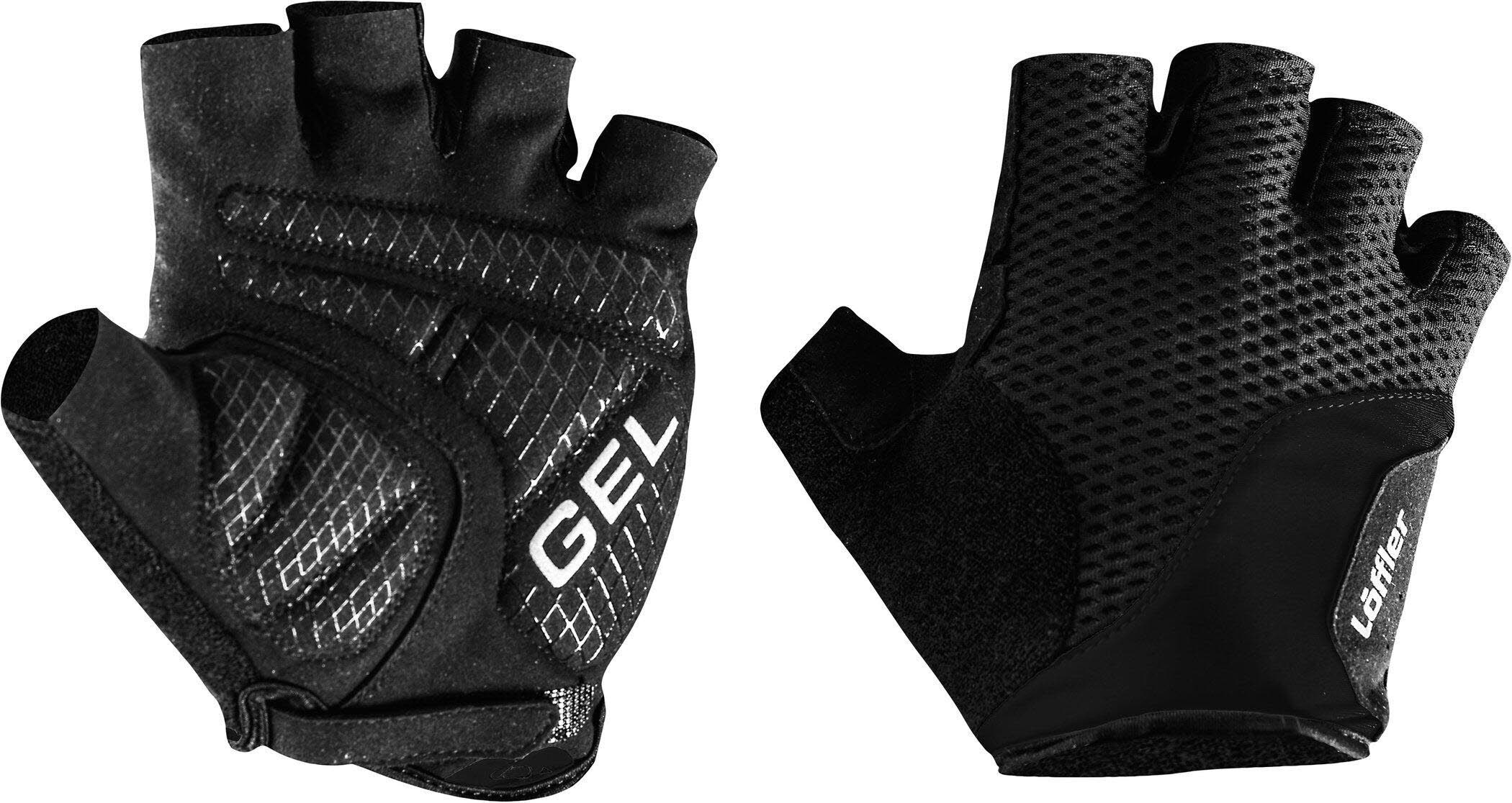 Löffler BIKE GLOVES ELASTIC GEL Unisex Radhandschuhe Kurzfinger schwarz NEU