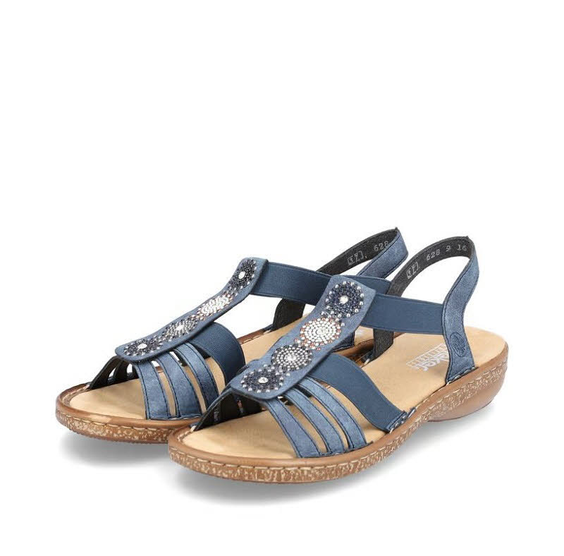 Rieker FSK Damen Sandalen Riemchensandaletten bláu