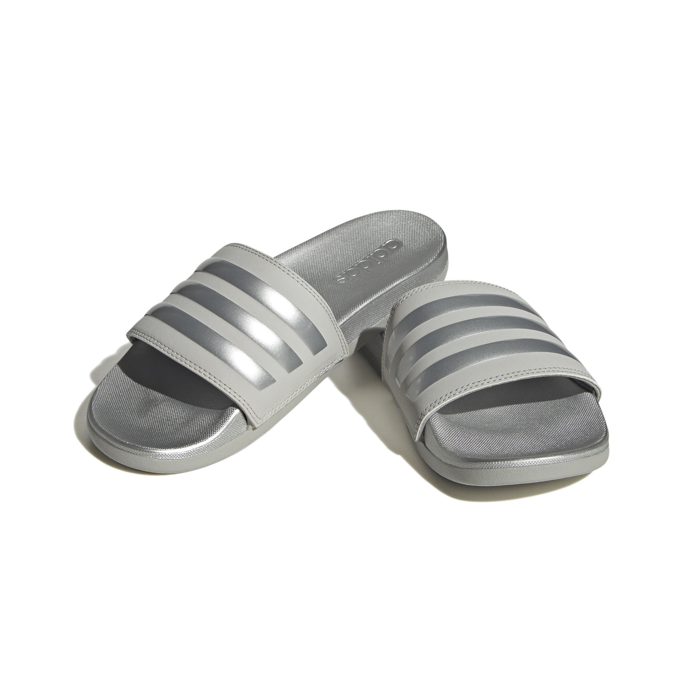 adidas Adilette Comfort Damen Badeschuh Grau Silber