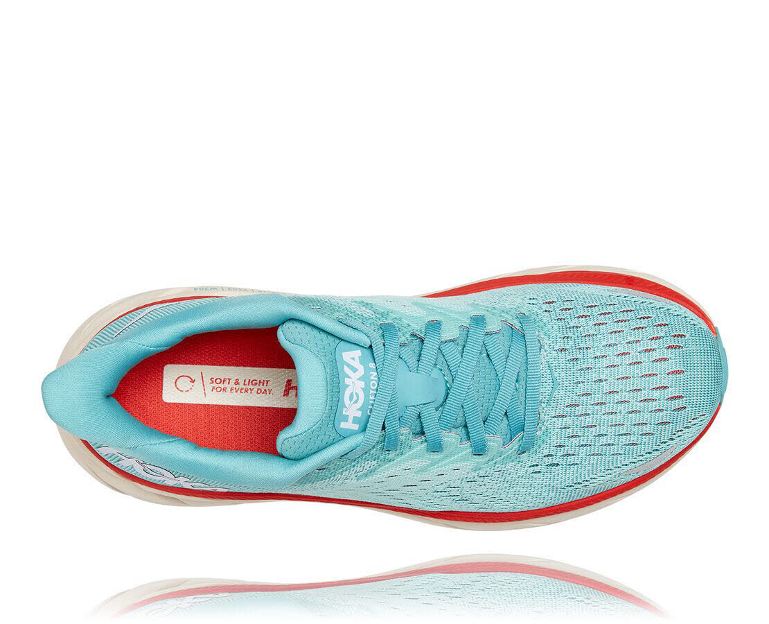 Hoka Clifton 8 Laufschuh Running Outdoor Sport Damen blau NEU