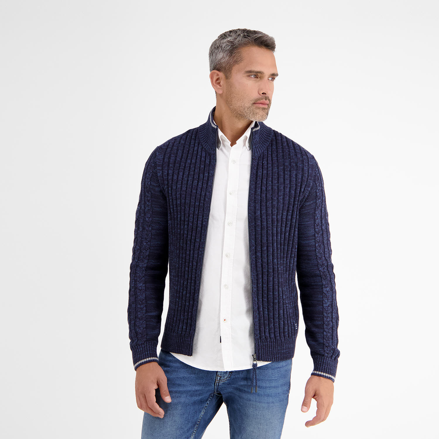 Lerros JACKE Herren Strickjack Strickpullover classic navy