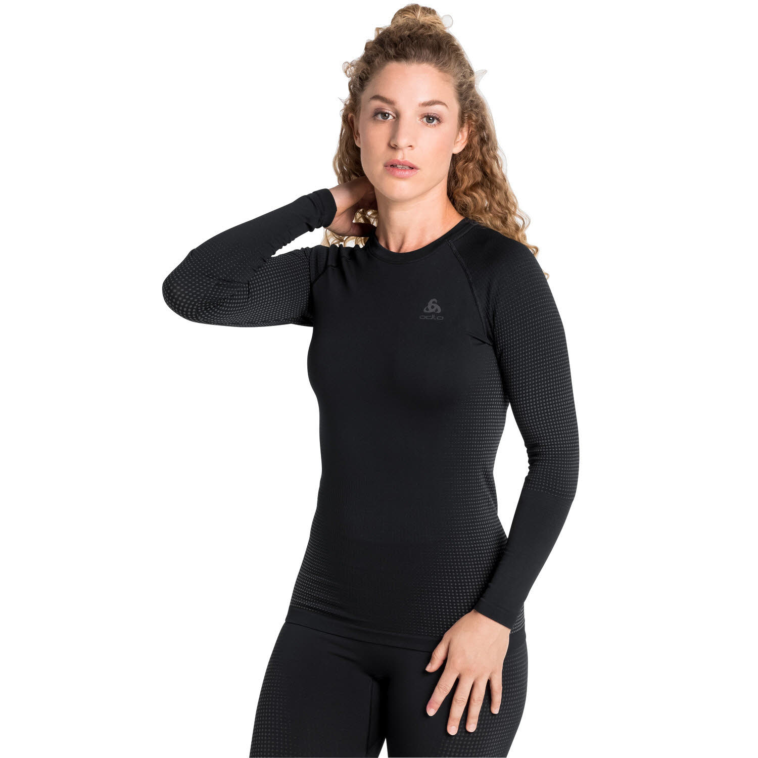 Odlo Performance Warm Eco Base Layer Damen Unterhemd lang Funktionsshirt schwarz