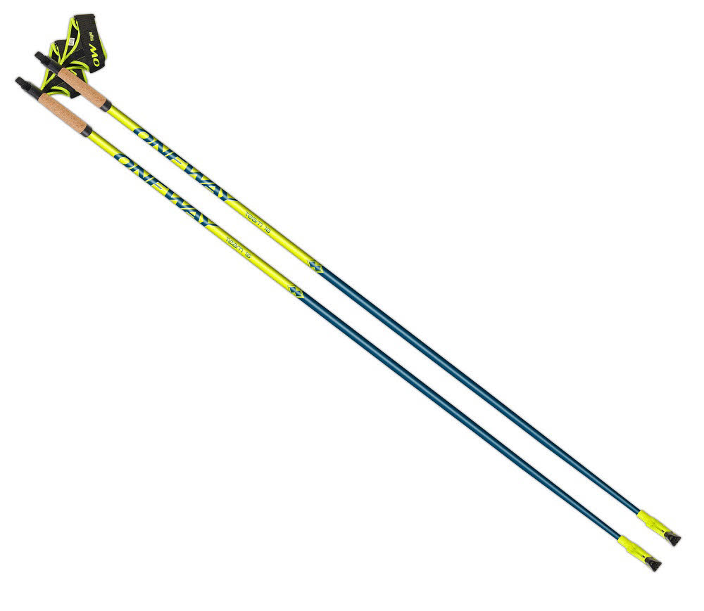 One Way Team 16 Nordic Walking Stöcke Unisex Freizeitstöcke Outdoor gelb-blau NEU