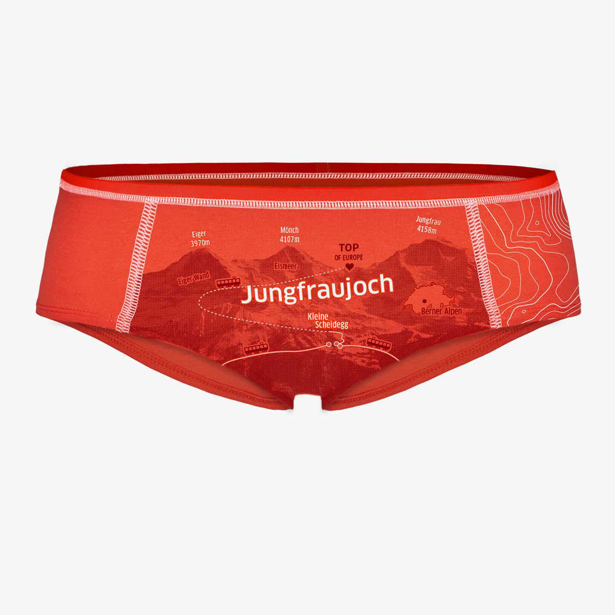 Ein schöner Fleck Erde Jungfraujoch Damen Hipster Unterhose Wäsche rot NEU