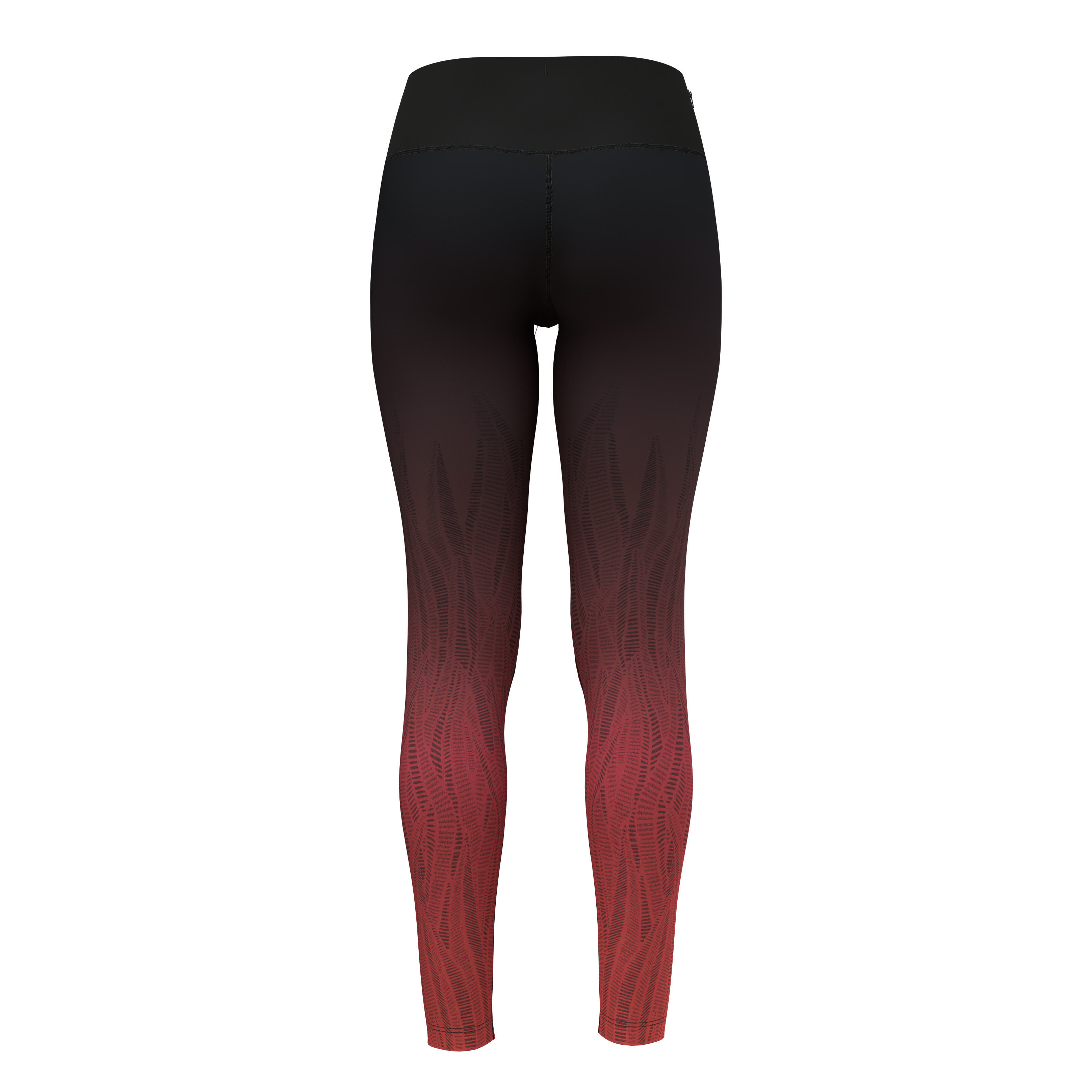 Odlo Tights ZEROWEIGHT PRINT Damen Lauftights Trainingstights schwarz/rot NEU